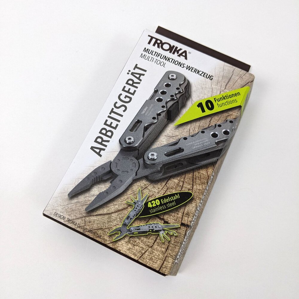 TROIKA ARBEITSGERÄT TOL41/GY Multi-tool with 10 functions 420 stainless steel